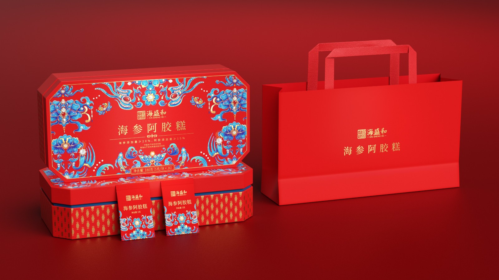 北京西林X海盛和海參阿膠糕禮盒包裝設(shè)計 北京西林X海盛和海參阿膠糕禮盒包裝設(shè)計